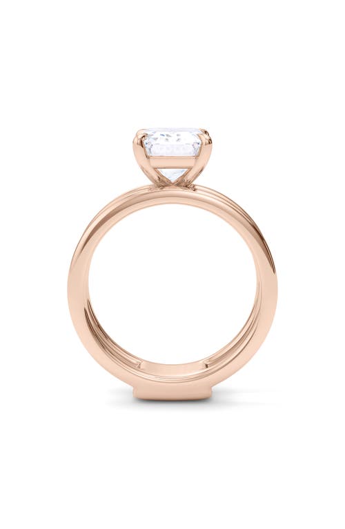 Shop Hautecarat Emerald Cut Double Band Lab Created Diamond Ring In 2.00ctw 18k Rose Gold