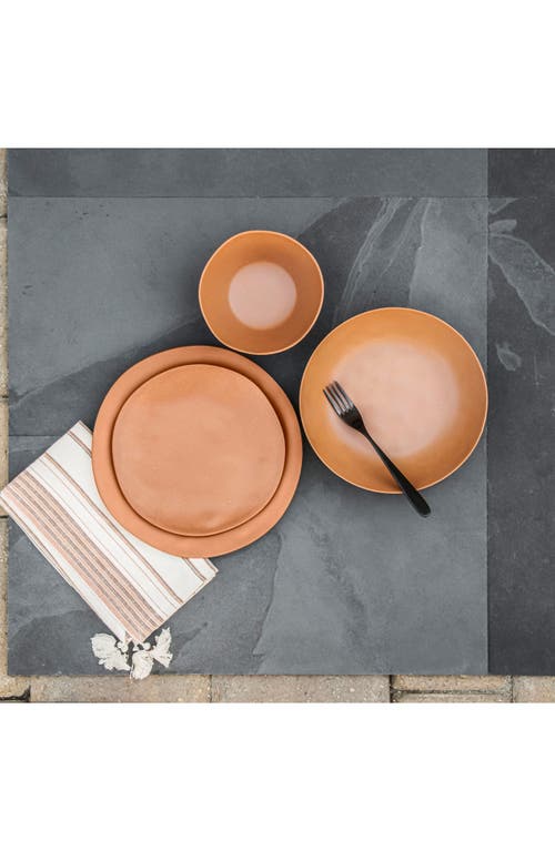 Tarhong Planta Matte Terracotta Set Of Six Melamine Low Bowls In Brown