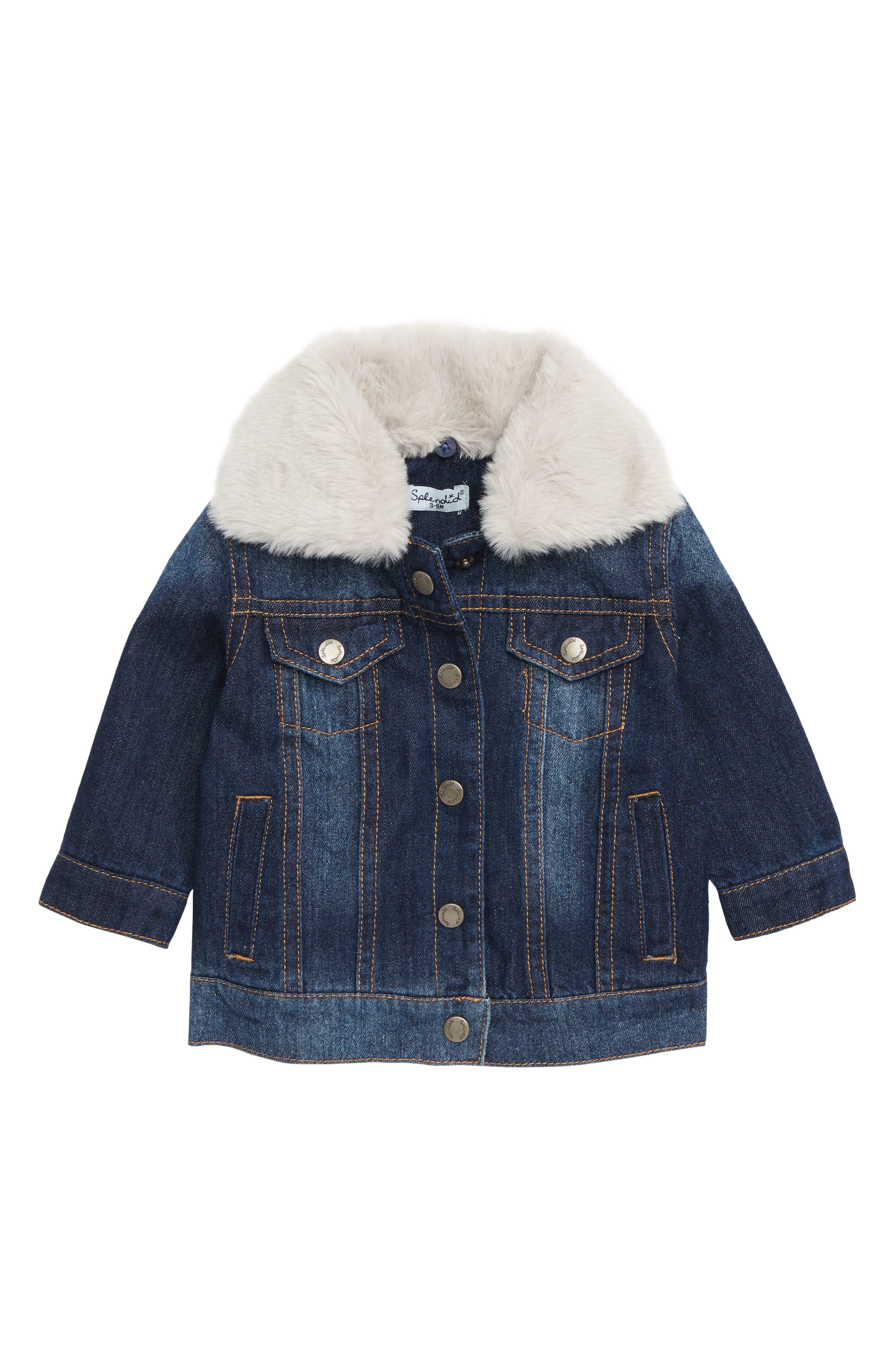 baby denim fur jacket