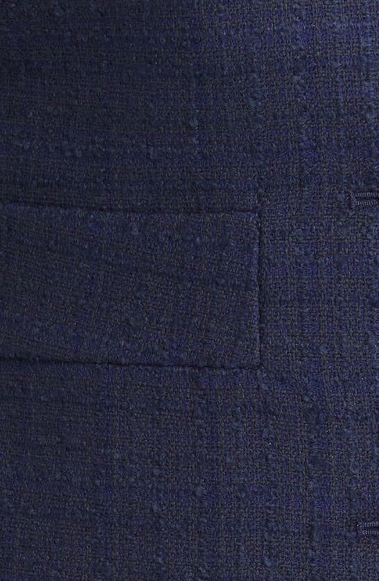 Shop Ted Baker London Temmia Cotton & Wool Blend Tweed Dress In Dark Blue