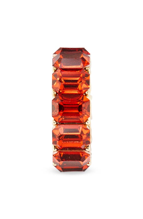Nordstrom Rack Emerald Cut Crystal Eternity Band Ring In Copper- Gold