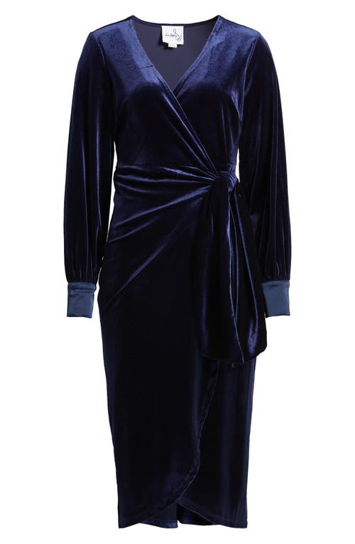 SAM EDELMAN SAM EDELMAN STRETCH VELVET WRAP DRESS 