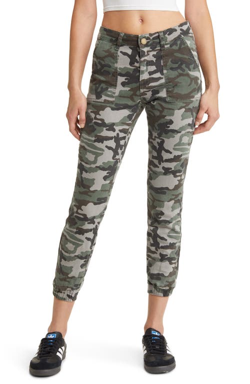 Camo Print Jogger Jeans in Green