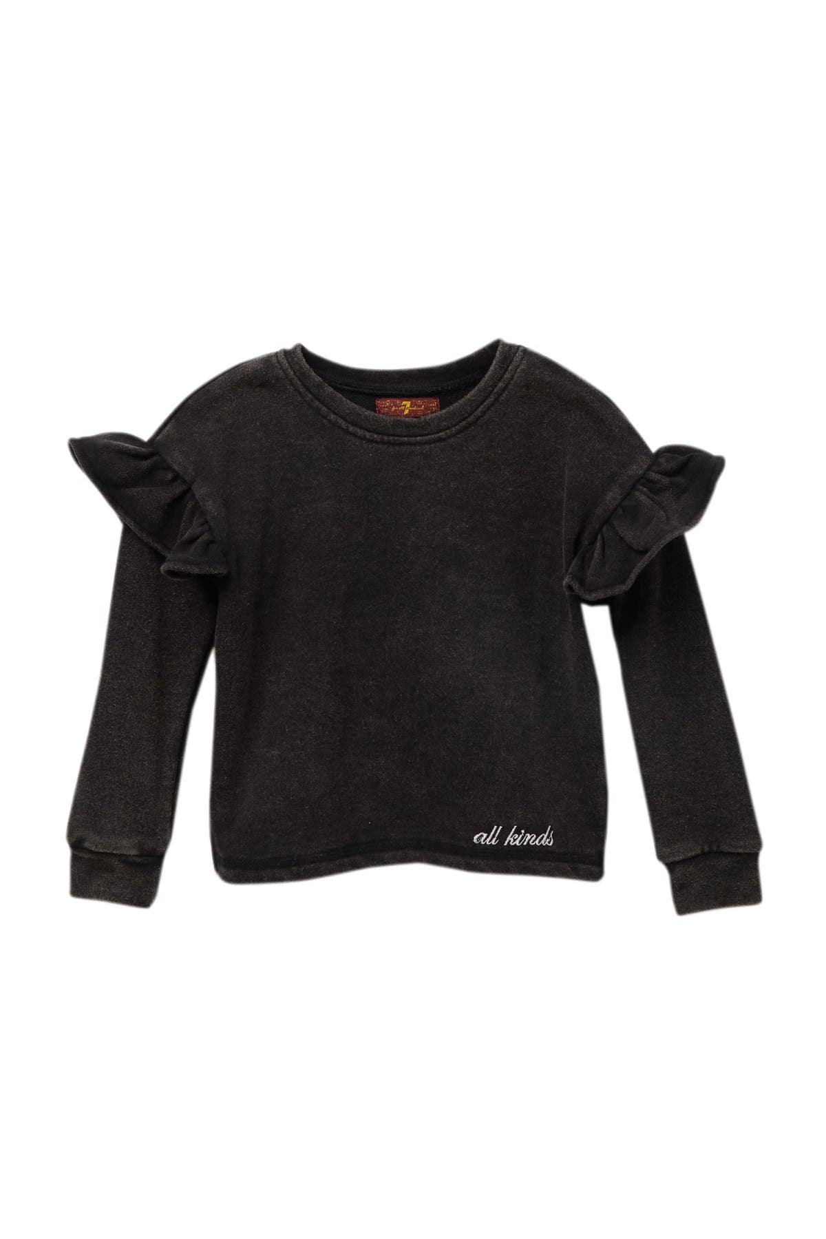 black ruffle sweatshirt