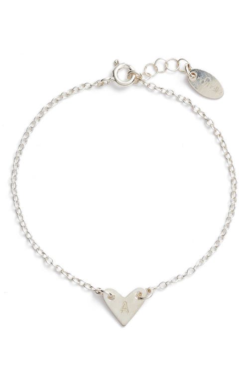 Nashelle Initial Heart Bracelet in Silver-A at Nordstrom