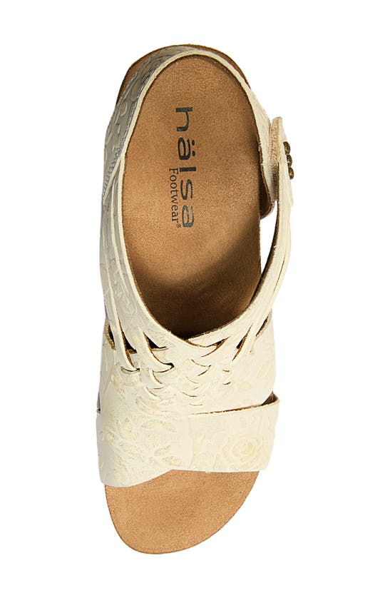 Shop Halsa Footwear Gianna Wedge Sandal In Ivory/ Bone
