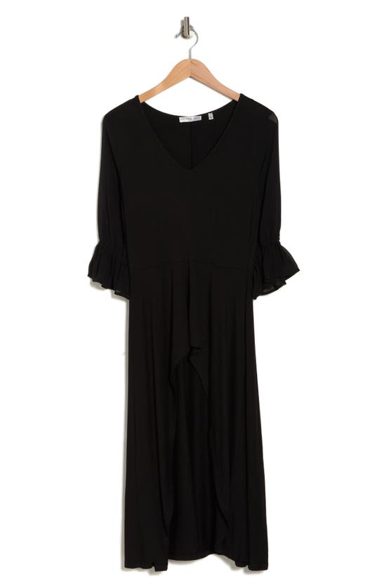 Shop Patrizia Luca V-neck High-low Tunic Top In Black