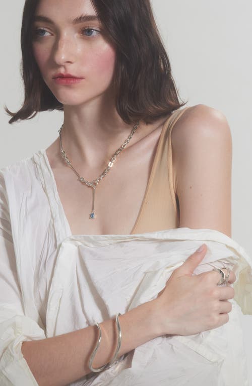 Shop Lady Grey Osian Y-necklace In Silver/blue Zircon