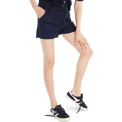 J.crew Point Sur Seaside Linen Blend Shorts, Blue