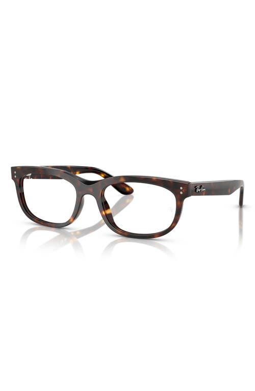 Ray Ban Ray-ban 54mm Rectangular Pillow Optical Glasses In Havana