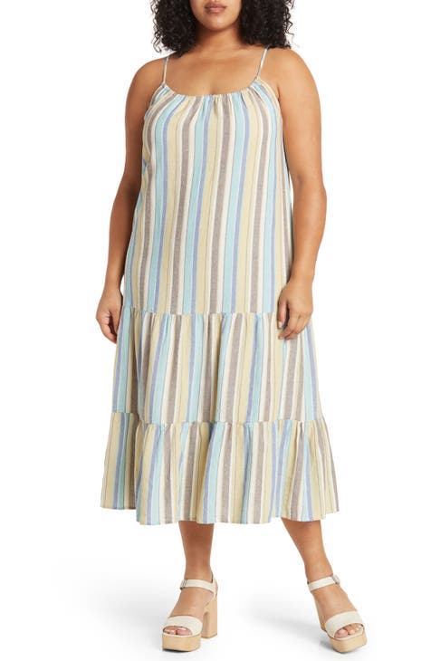 Out East Stripe Sleeveless Dress (Plus Size)