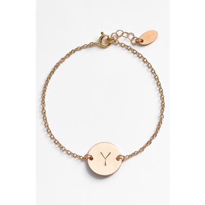 Nashelle 14K-Gold Fill Initial Disc Bracelet