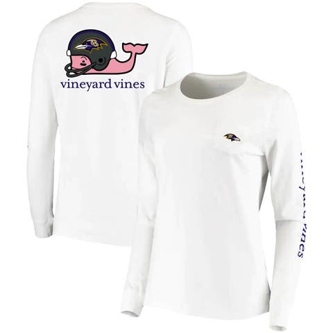 Women's Vineyard Vines White Baltimore Ravens Helmet Long Sleeve T-Shirt