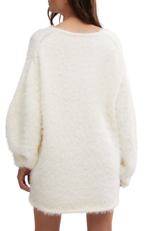 Shop Free People Sparrow Fuzzy Sweater In Ivory