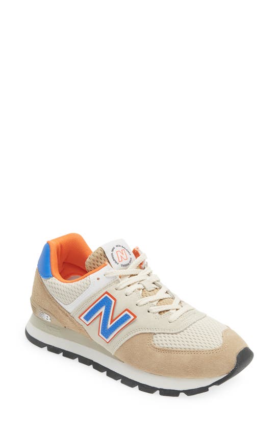 New Balance 574 Classic Sneaker In Brown/ Royal Blue