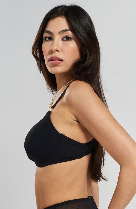 Peachaus Konara Recycled-lace Fuller-cup Underwire Bra In Volcanic Black