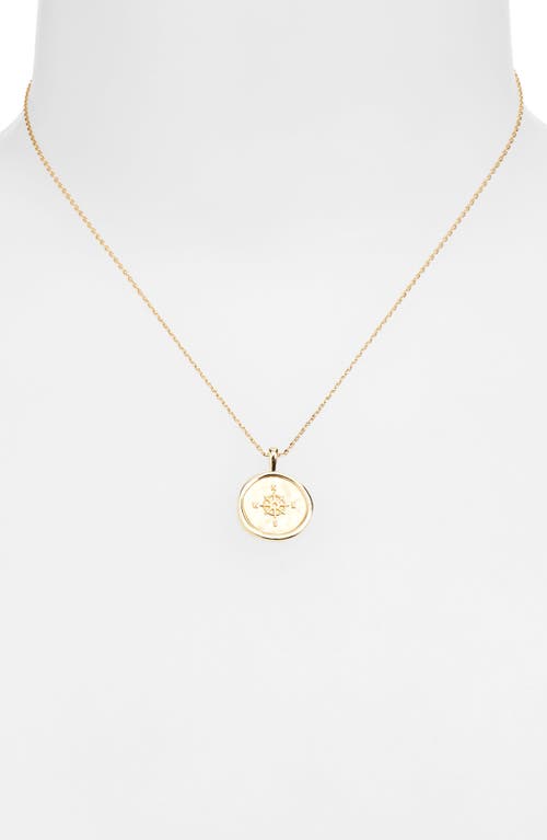 Leith Compass Disc Pendant Necklace In Gold