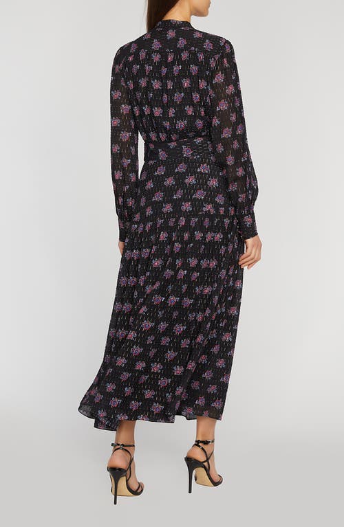 Shop Elie Tahari The Rue Belted Long Sleeve Maxi Dress In Versailles