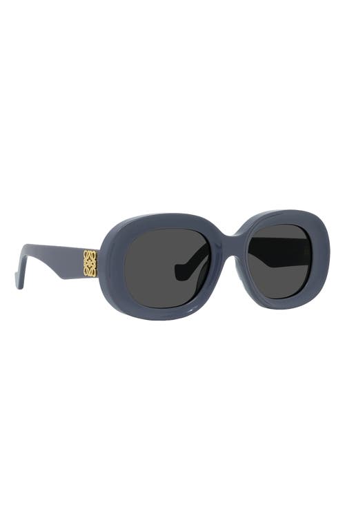 Shop Loewe Chunky Anagram 49mm Oval Sunglasses In Shiny Violet/smoke