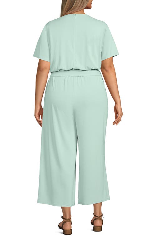 Shop Lands' End Cupro Tie Waist Jumpsuit In Mint Cream