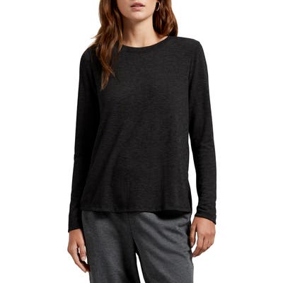 Michael Stars Jayda Tahoe Jersey Long Sleeve Tee, Black