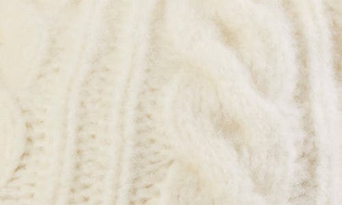 Vince Airspun Cable Knit Wool Blend Cuffed Beanie In Lace