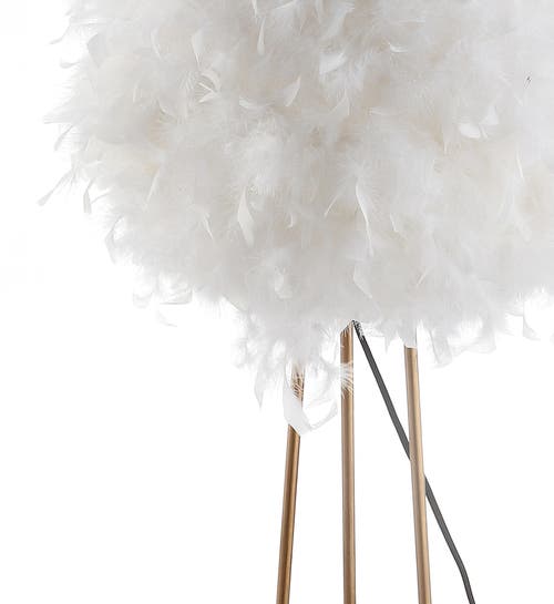 Jonathan Y Stork Feather Metal Led Floor Lamp In Gold