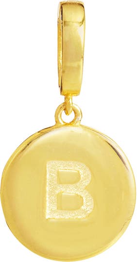 Letter B Coin Charm in 18k Gold Vermeil
