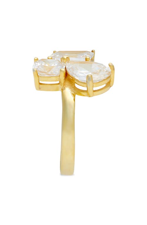 Shop Shymi Cubic Zirconia Cocktail Ring In Gold/white