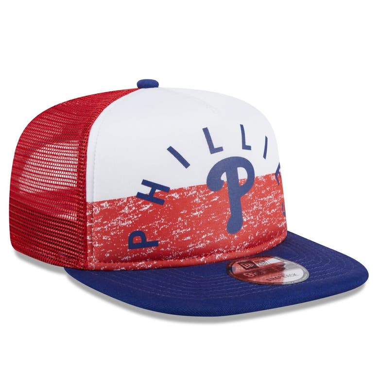 Shop New Era White/royal Philadelphia Phillies Team Foam Front A-frame Trucker 9fifty Snapback Hat