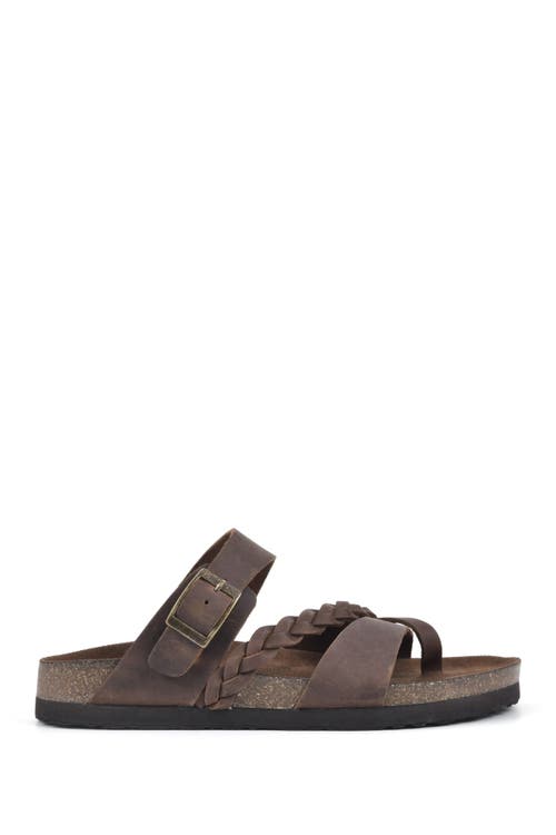 Shop White Mountain Footwear Hazy Leather Footbed Sandal In Brown/leather