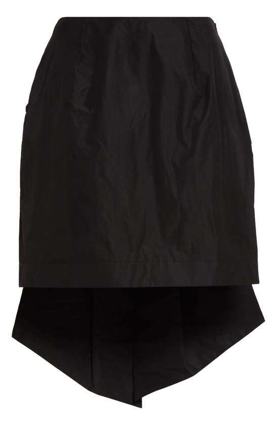 Shop Simone Rocha Back Bow Taffeta Miniskirt In Black