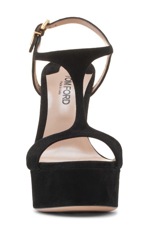 Shop Tom Ford Angelina T-strap Platform Sandal In Black