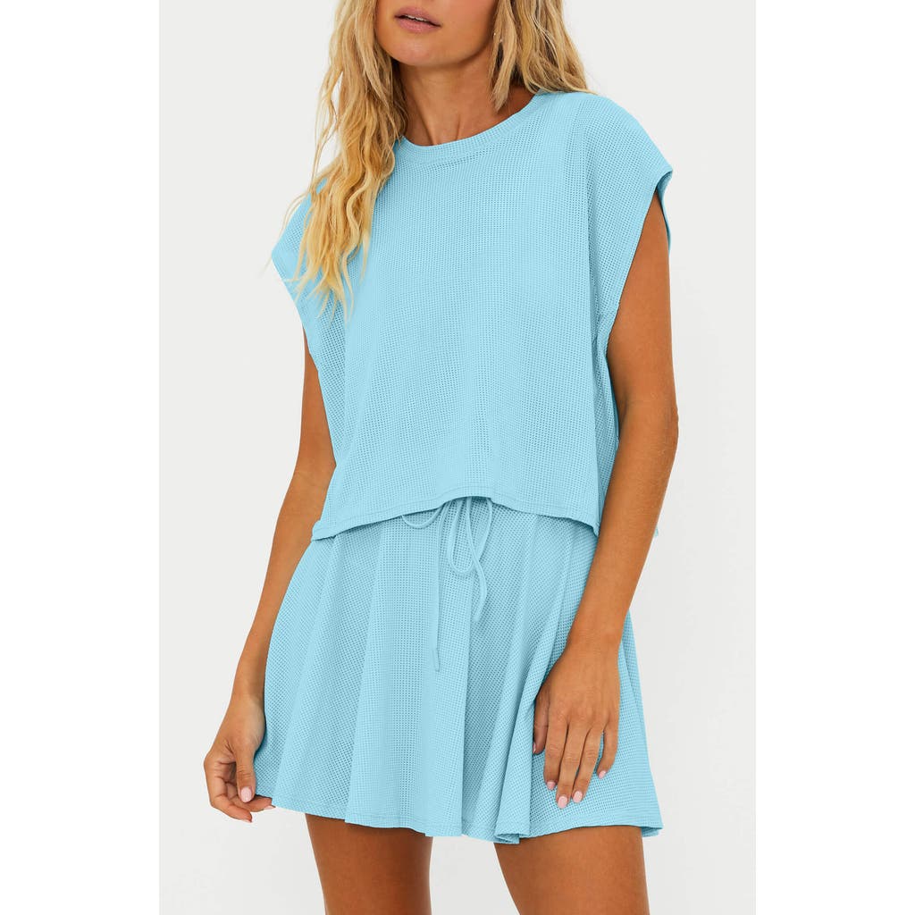 Beach Riot Dolman Sleeve Mesh T-shirt In Blueberry Ice