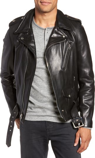 Schott NYC '50s Oil Tanned Cowhide Leather Moto Jacket | Nordstrom