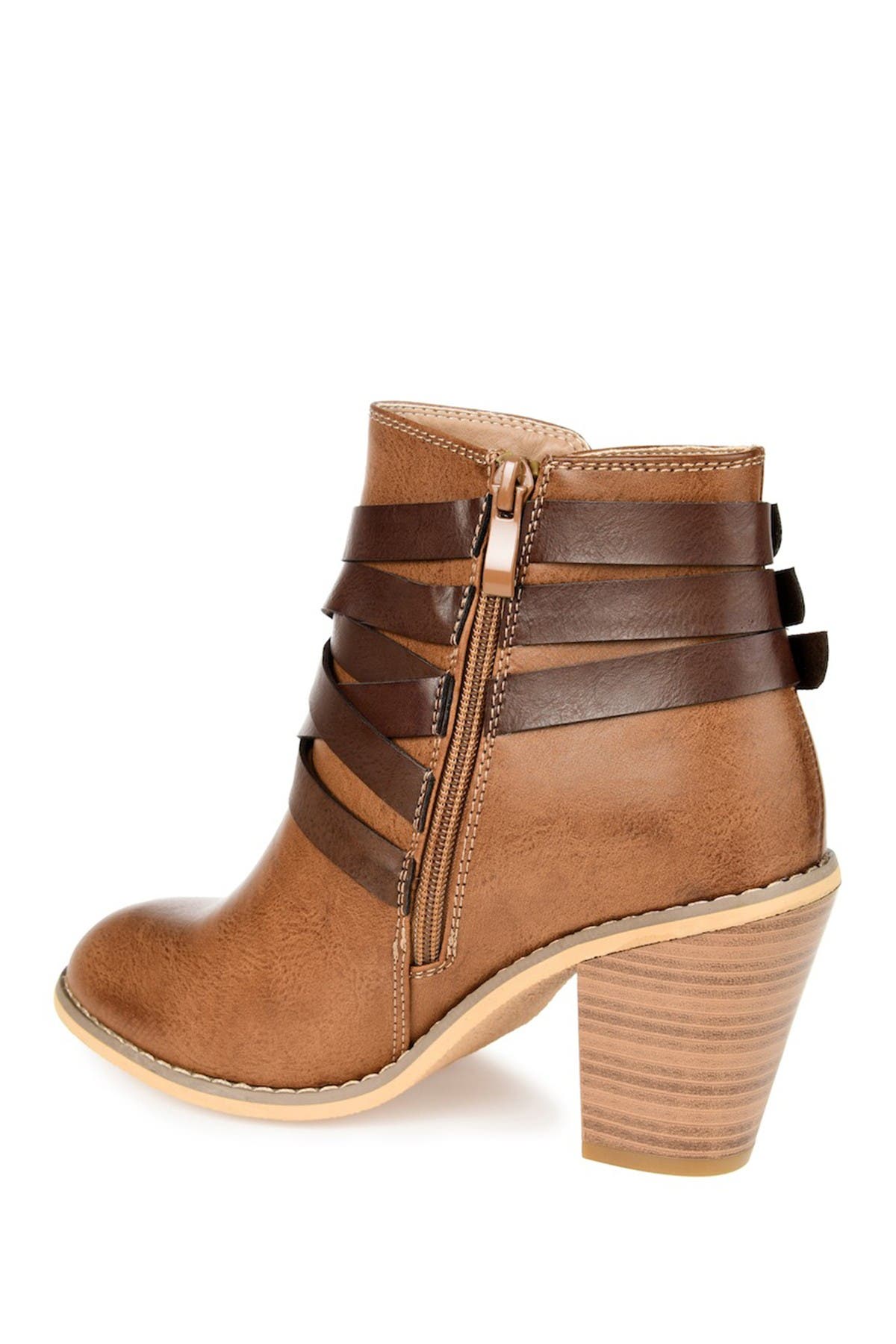 Journee Collection Strappy Ankle Bootie In Medium Brown5