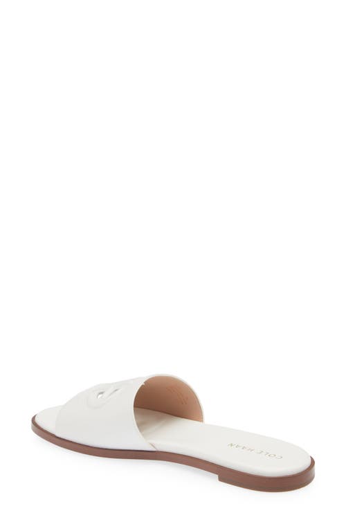 Cole Haan Women's Flynn Logo Slide Sandals In White Leather