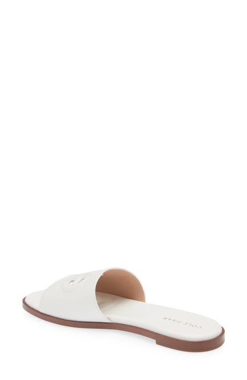 Shop Cole Haan Flynn Logo Slide Sandal In White Leather