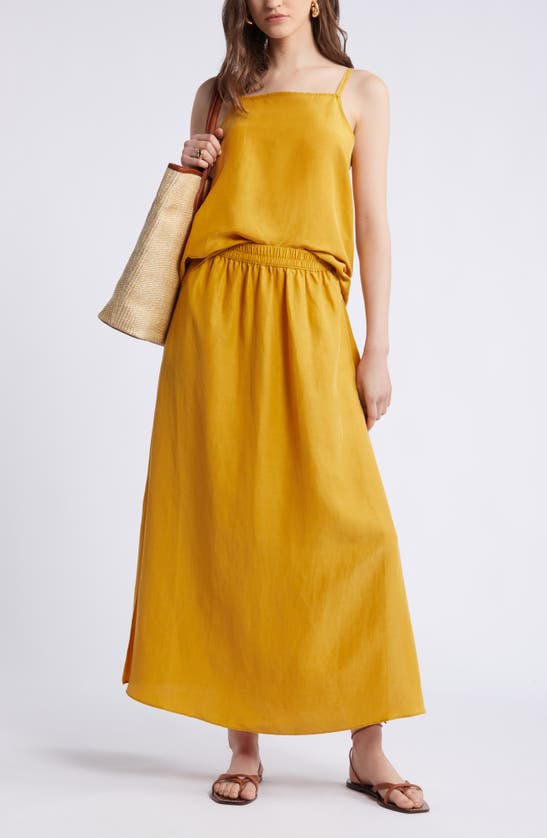 Shop Nordstrom Pull-on Midi Skirt In Yellow Myth