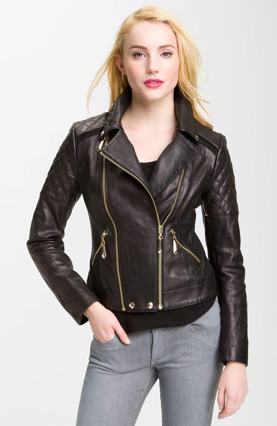 Sam Edelman Quilted Leather Moto Jacket Nordstrom