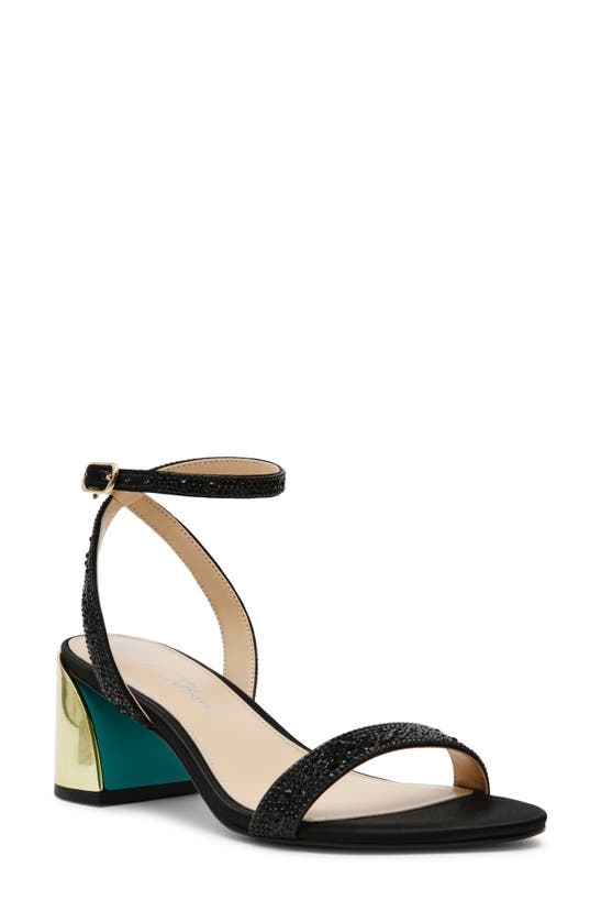 Shop Betsey Johnson Jean Ankle Strap Sandal In Black