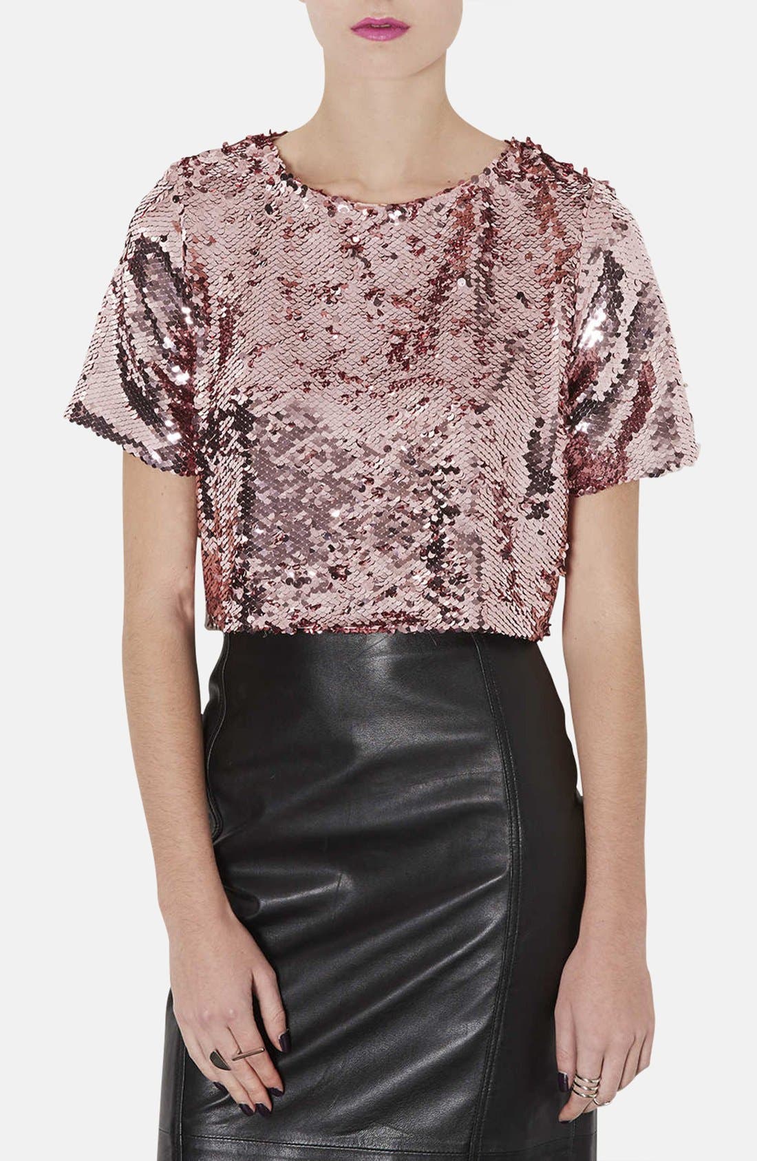 Sequin Crop Tee Nordstrom