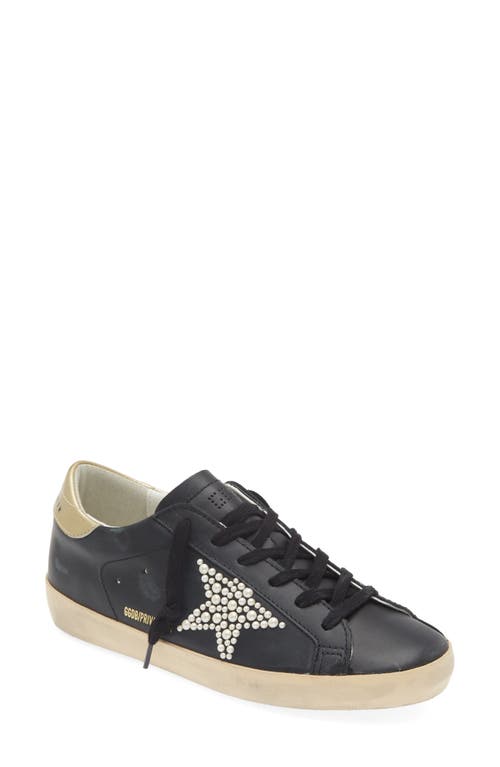 Golden Goose Super-star Sneaker In Black/white/gold