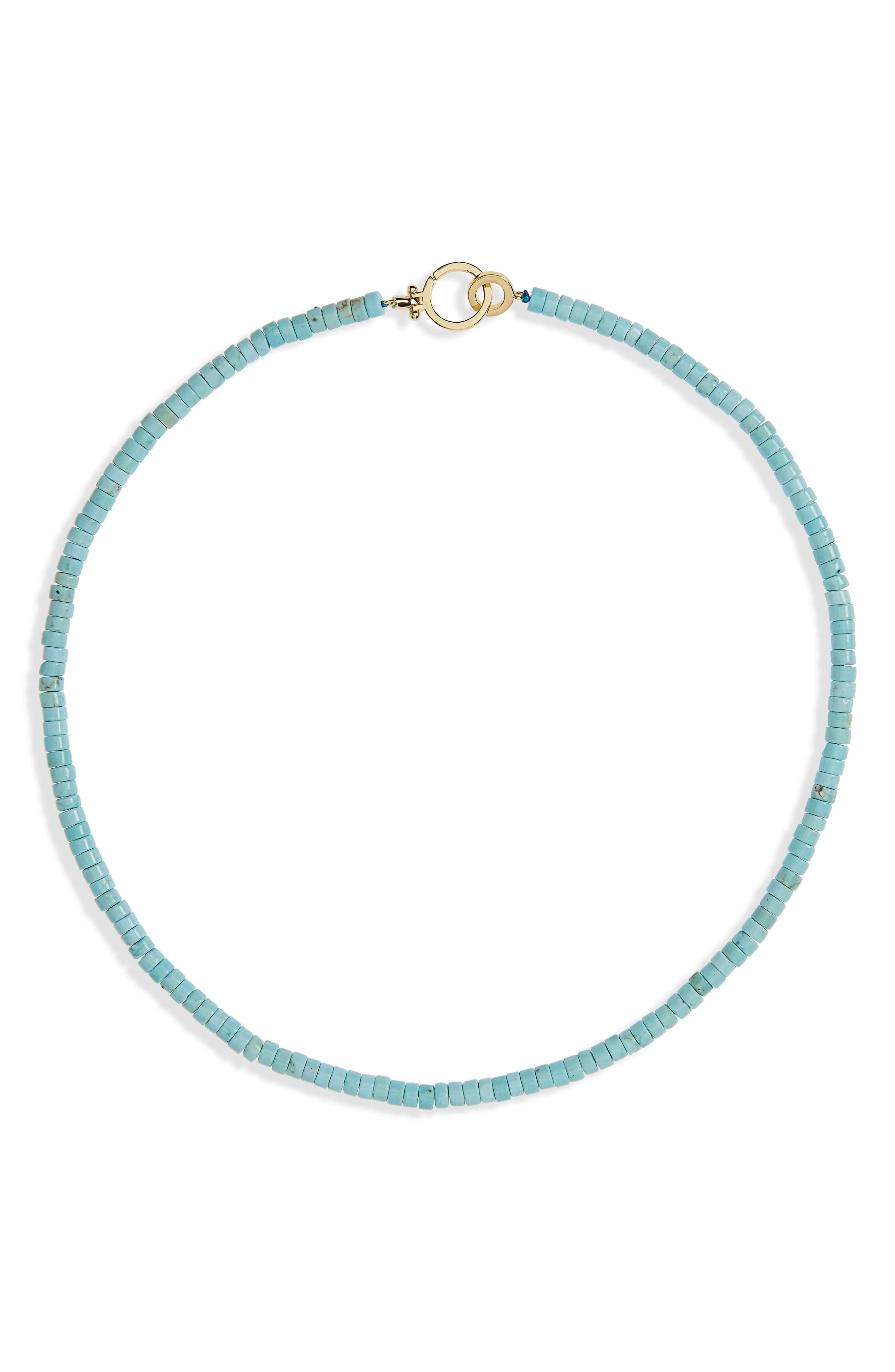 turquoise small bead necklace