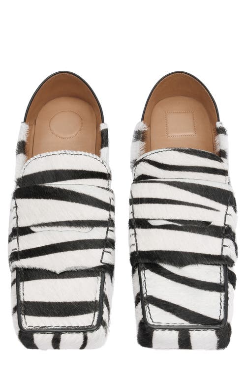 Shop Jacquemus The Carré Genuine Calfskin Loafer In Black And White Zebra 9dz