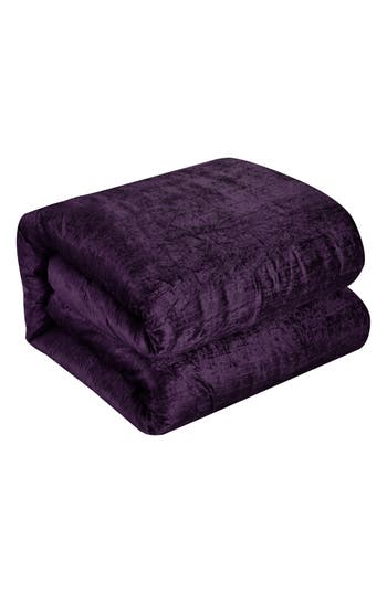 Inspired Home Velvet 3-piece Comforter Set In Purple