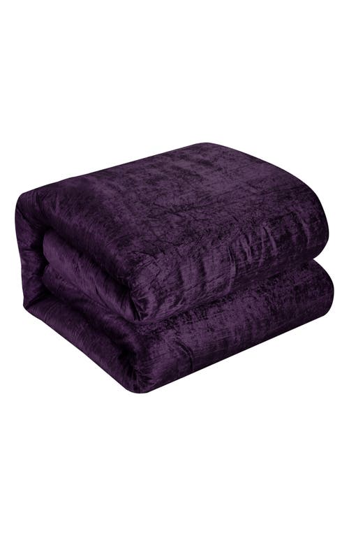 Shop Inspired Home Velvet 3-piece Comforter Set In Purple