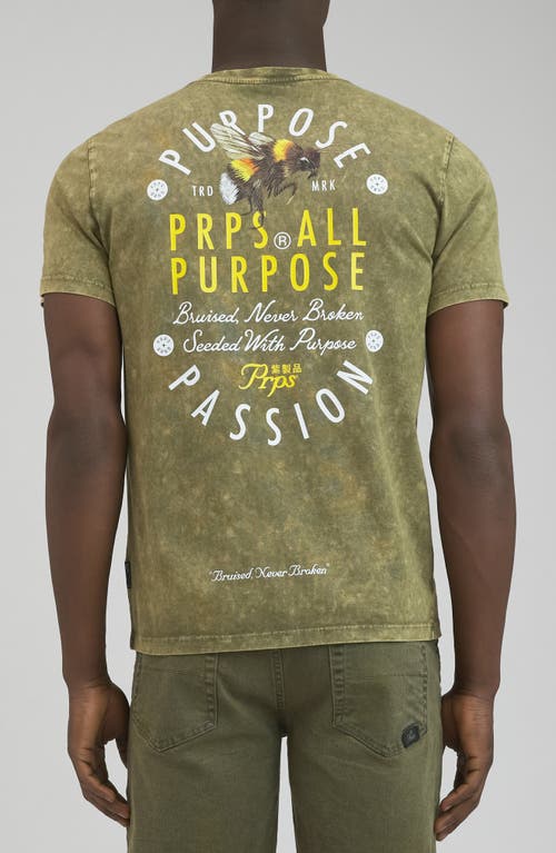 Shop Prps Starved Rock Graphic T-shirt In Army Green