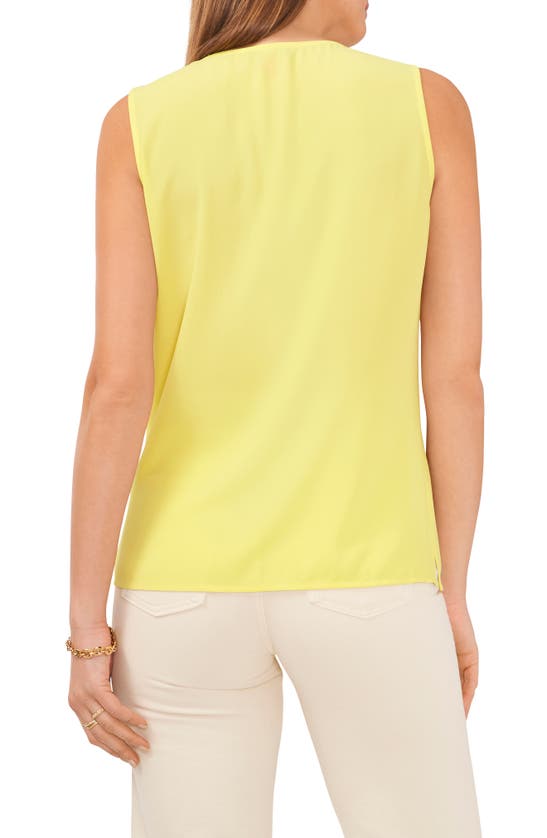 Shop Vince Camuto Ruffle Neck Sleeveless Georgette Blouse In Bright Lemon