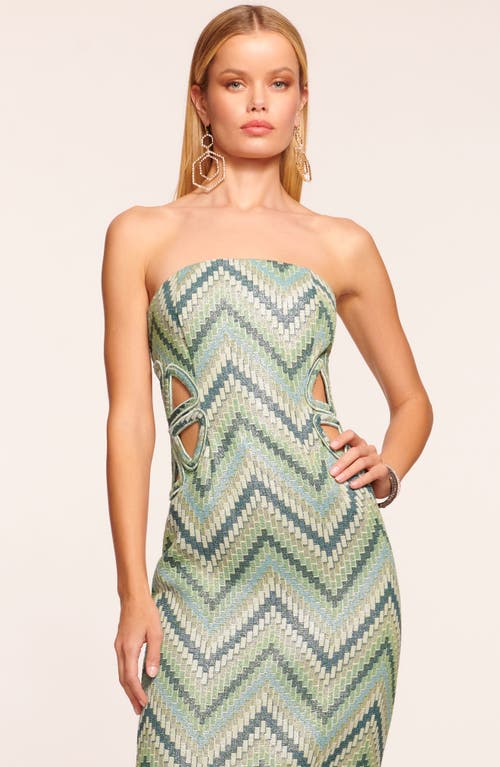 Ramy Brook Clare Cutout Midi Dress In Laguna Blue Lurex Tile Jacquar